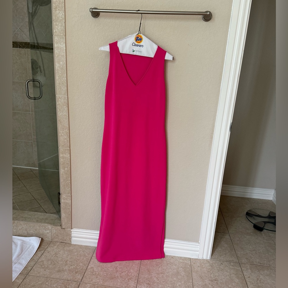 - Boston Proper bright pink, V-neck maxi.  Size M.